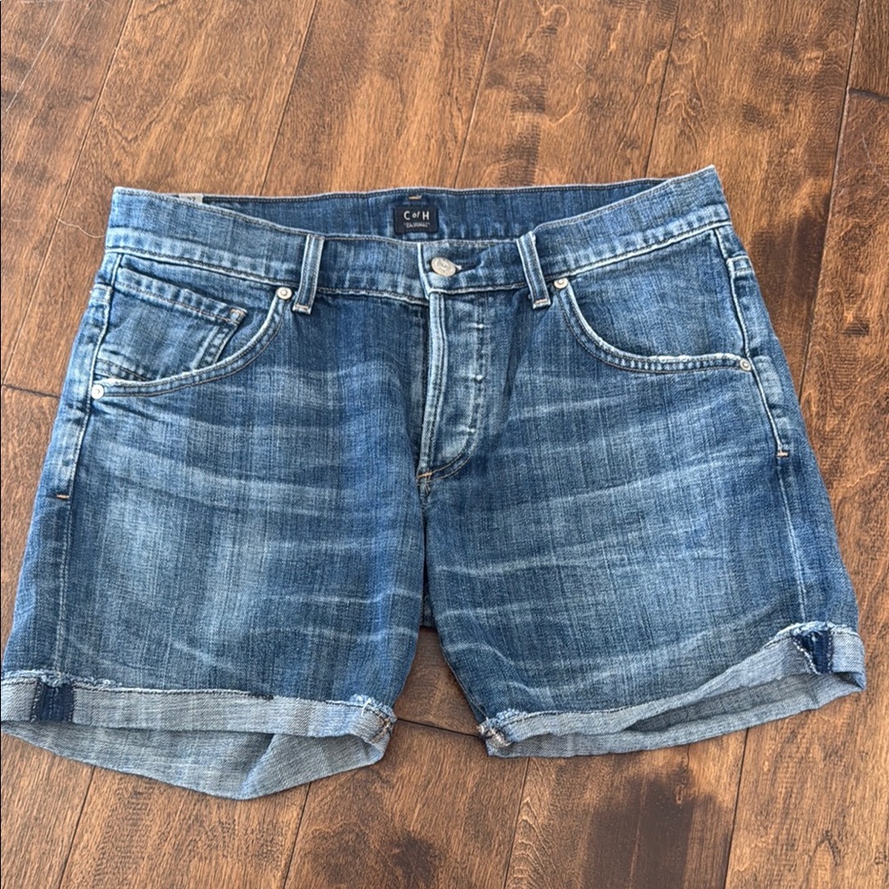 Citizens Of Humanity Blue Distressed Jean Shorts